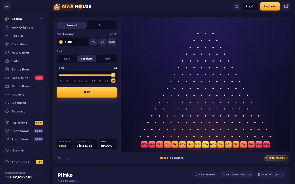 MAX HOUSE Plinko board